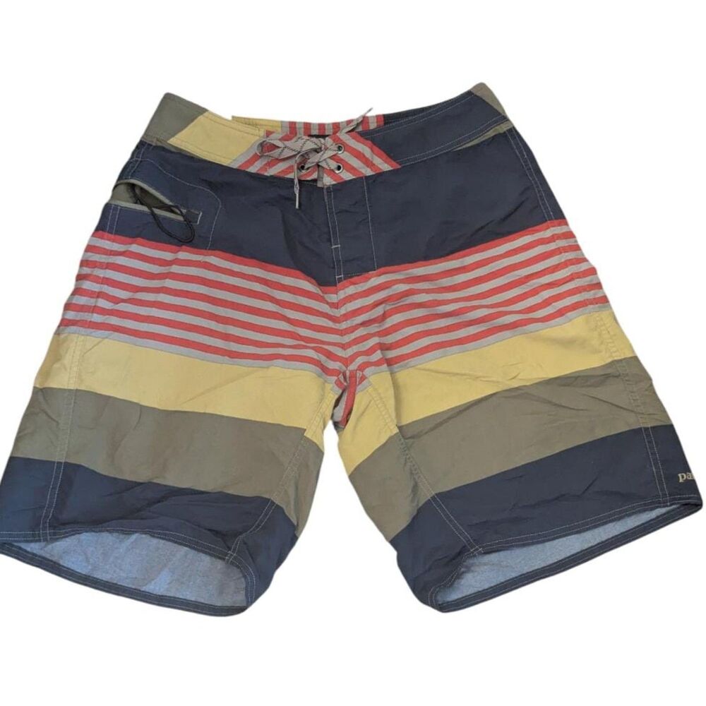 PATAGONIA Men's Striped Wavefarer Board Shorts Swim Trunks 30